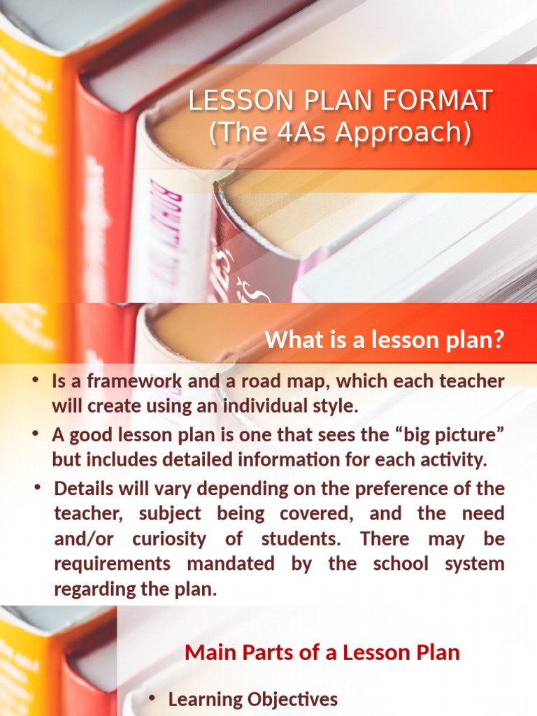 Lesson Plan Format: The 4As Approach | PDF | Lesson Plan | Educational ...
