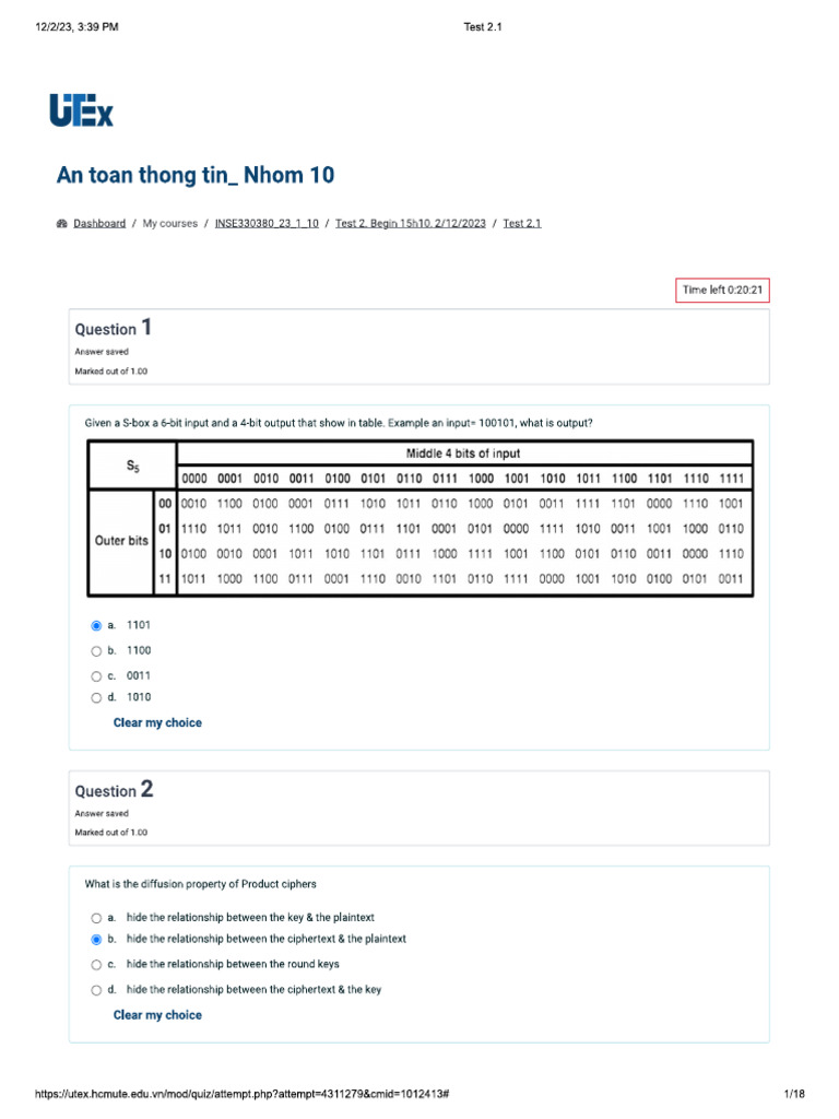 ATTT Lần-2 | PDF