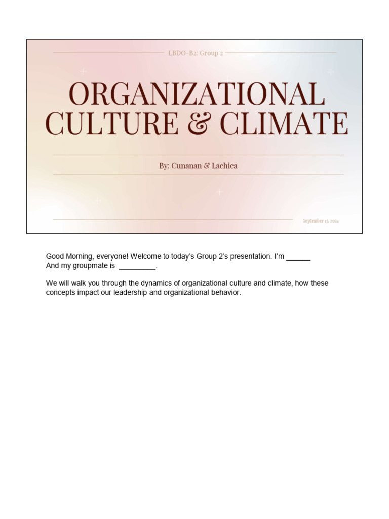 Understanding Organizational Culture Dynamics | PDF | Organizational ...
