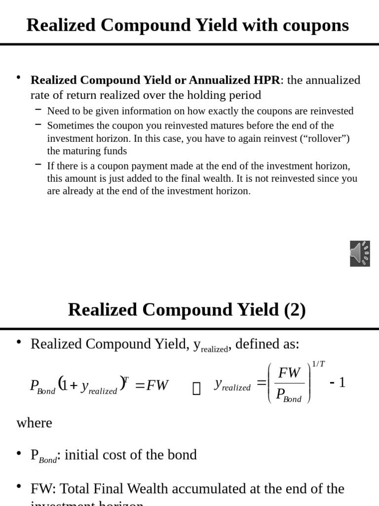 Realized Compound Yield Explained | PDF | Bonds (Finance) | Yield (Finance)