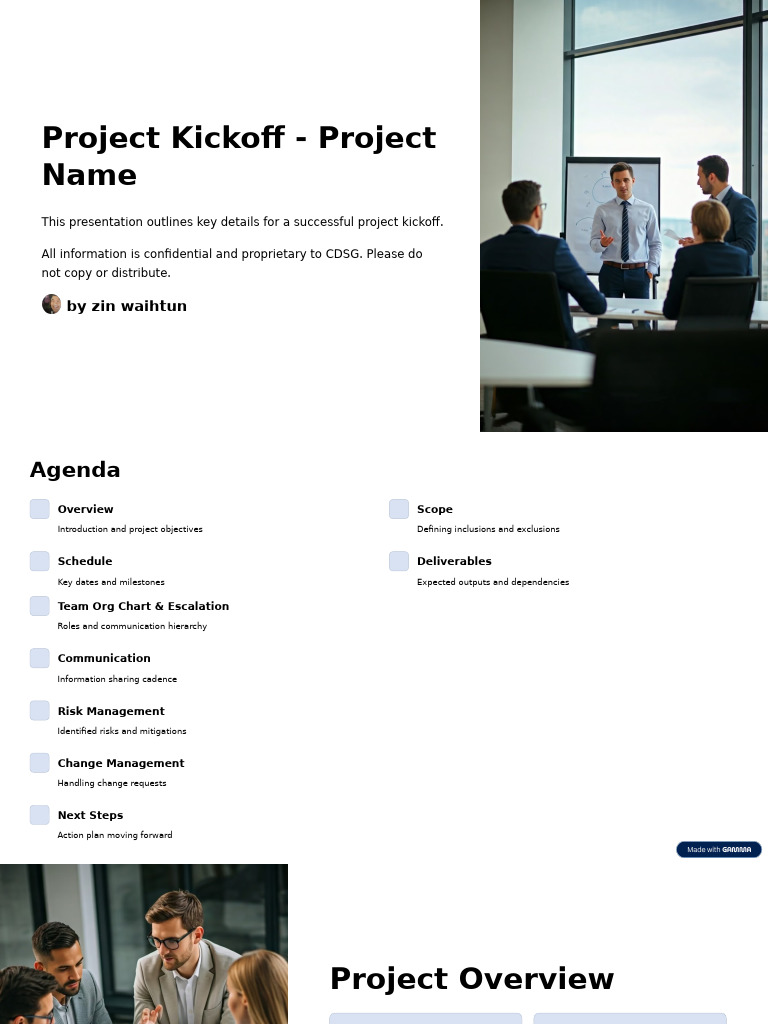 Project Kickoff Overview and Strategy | PDF | Risk Management | Risk