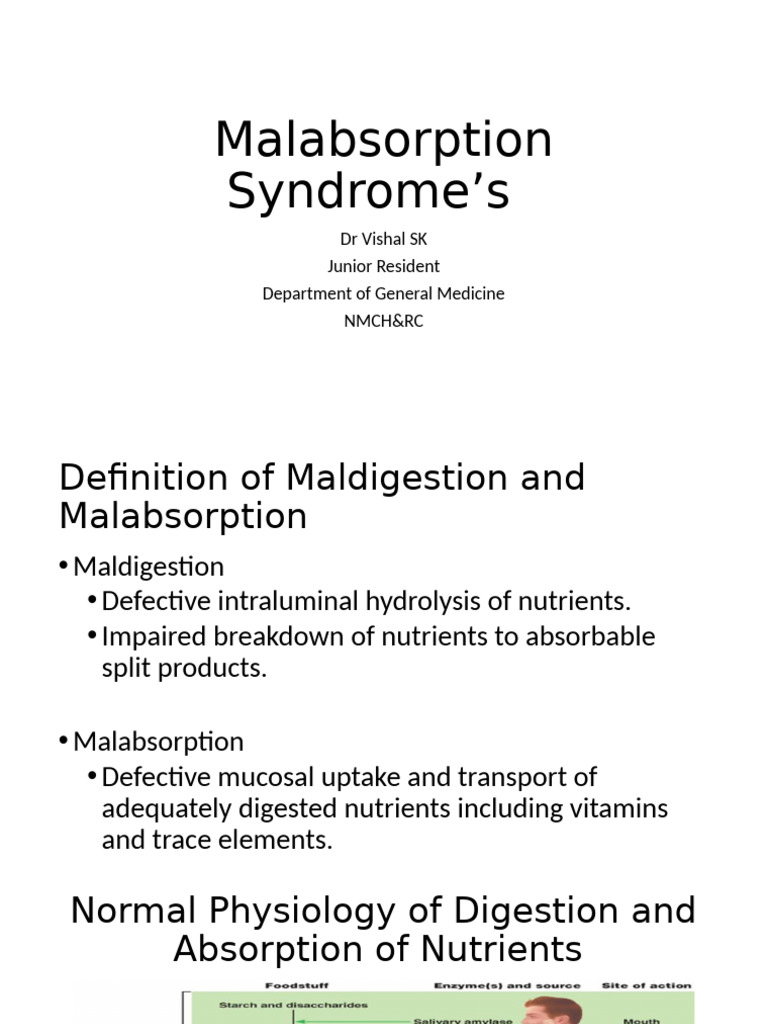 Understanding Malabsorption Syndrome | PDF | Digestion | Medical ...