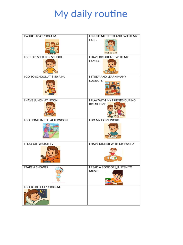 My Daily Routine Overview | PDF