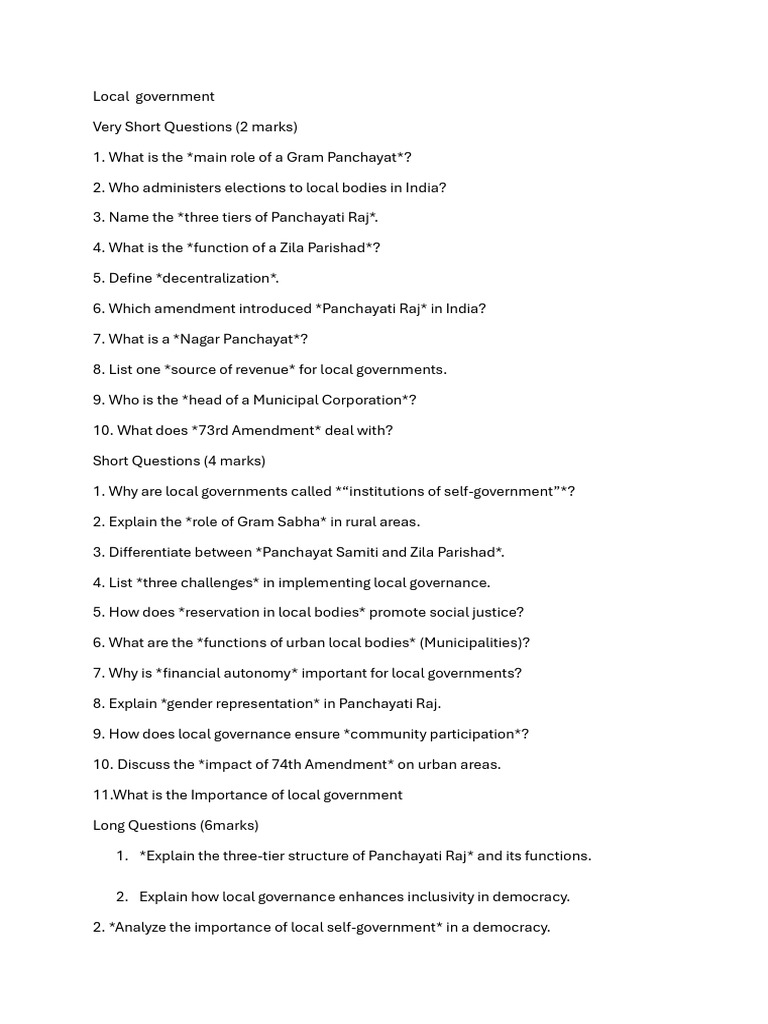 Understanding Local Government in India | PDF