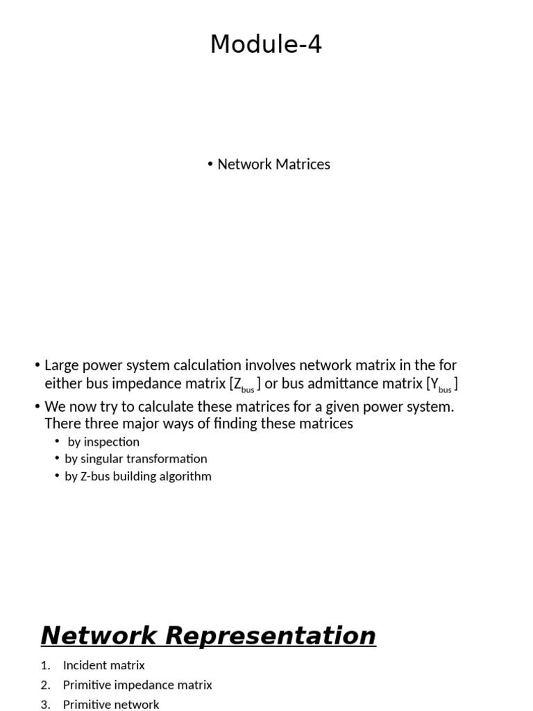 Power System Network Matrices Guide | PDF | Matrix (Mathematics ...