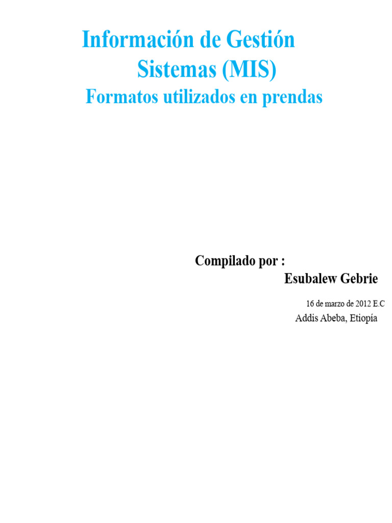 Formatos MIS en la Industria Textil | PDF | Informática