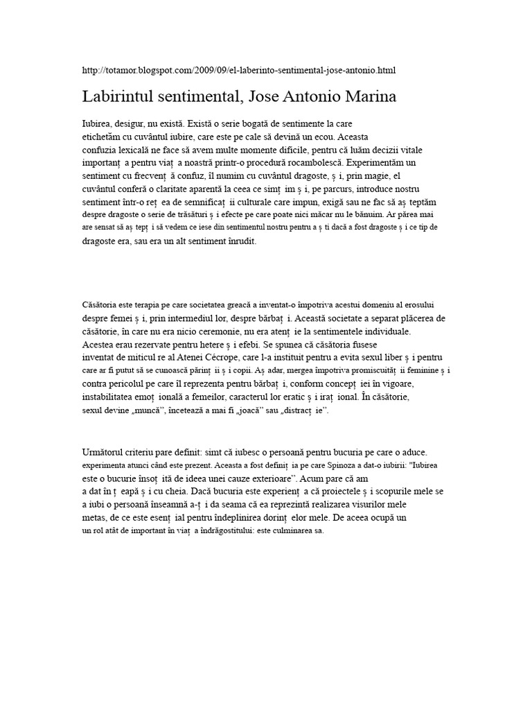 Labirintul Sentimental | PDF