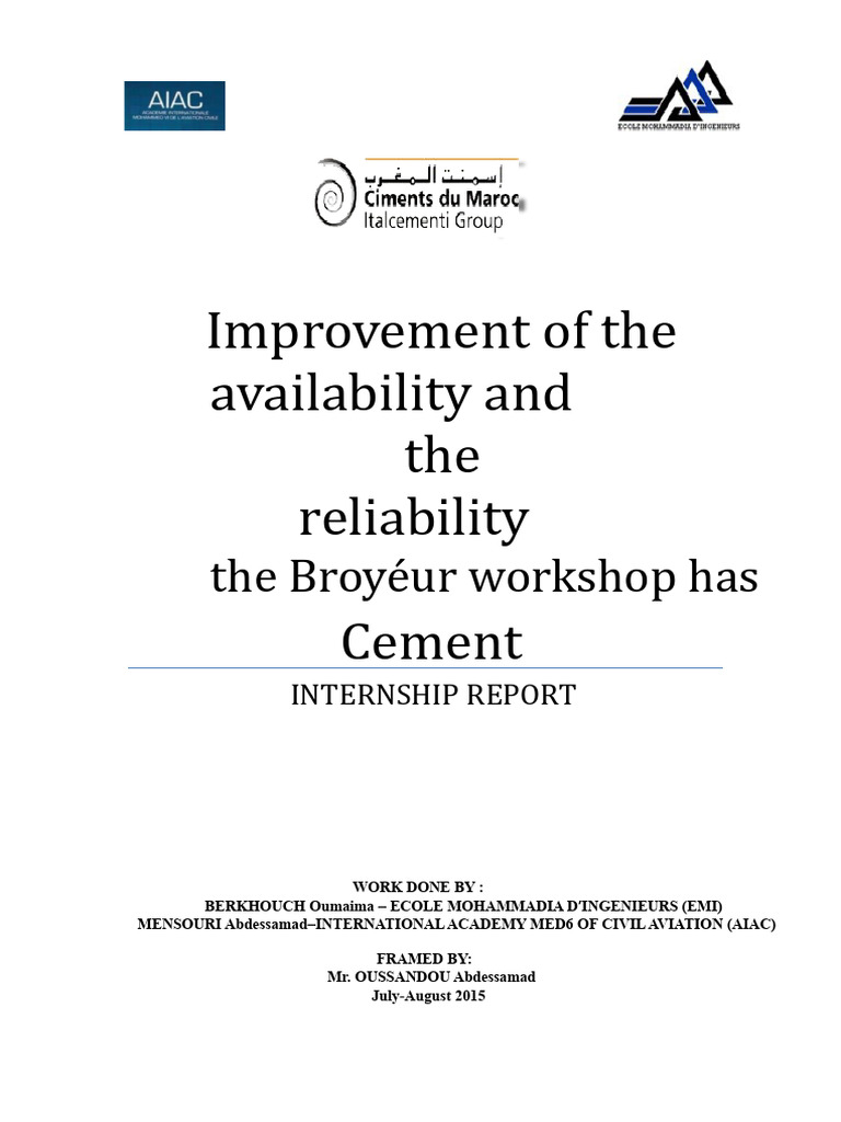 Cement Mill Reliability Improvement Report | PDF | Cement | Concrete