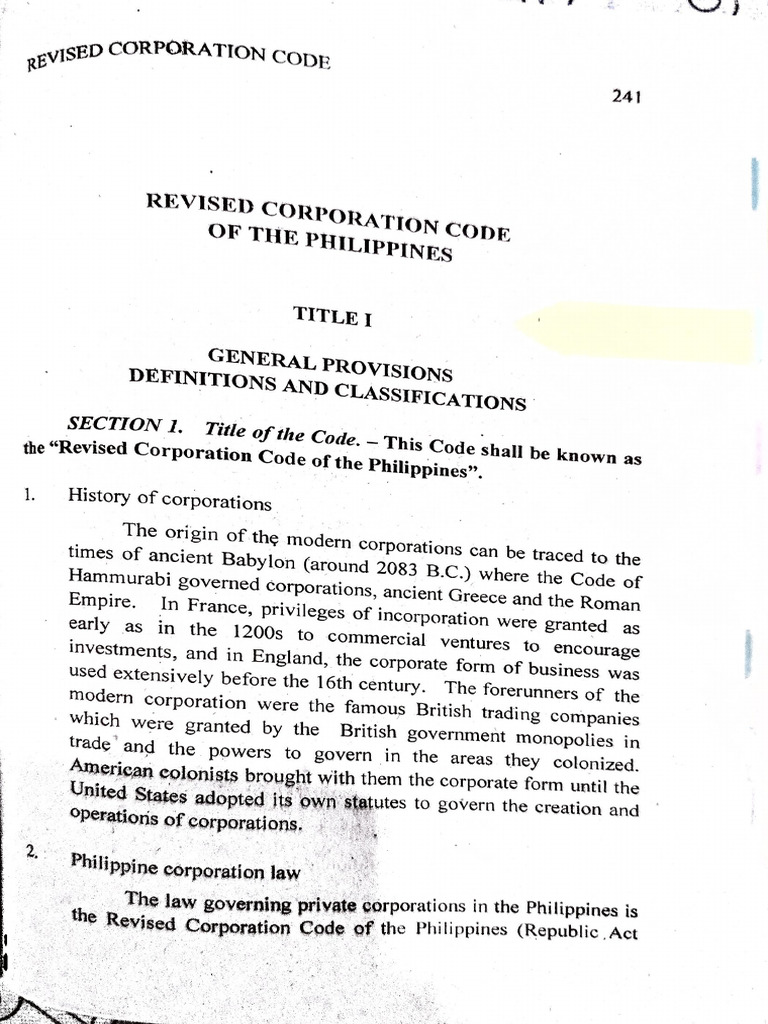 REVISED CORPORATION CODE - 20250723 - Compressed | PDF