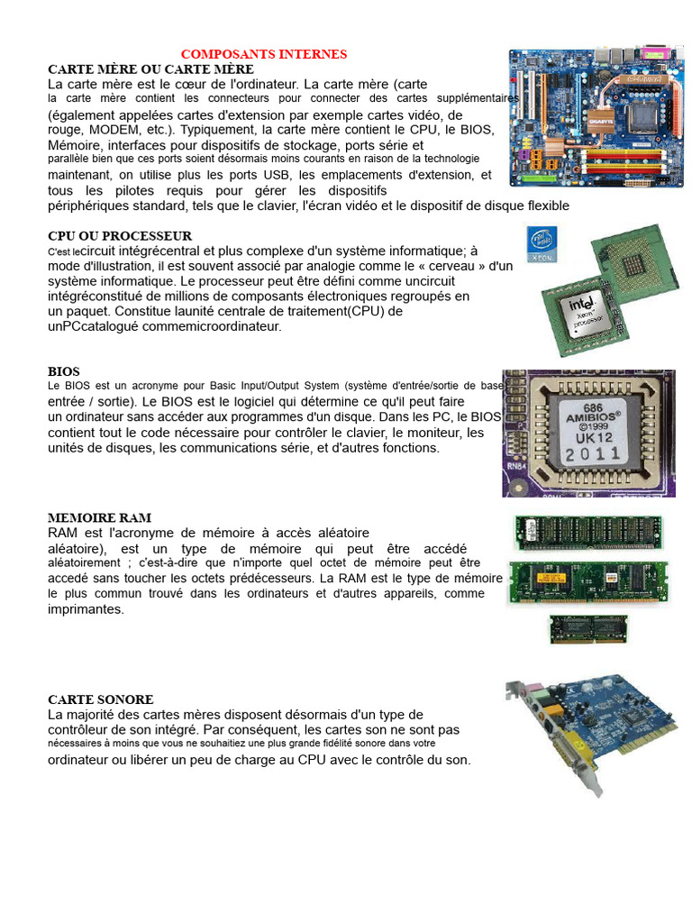 Composants internes d'un ordinateur | PDF | Kernel (Système d ...