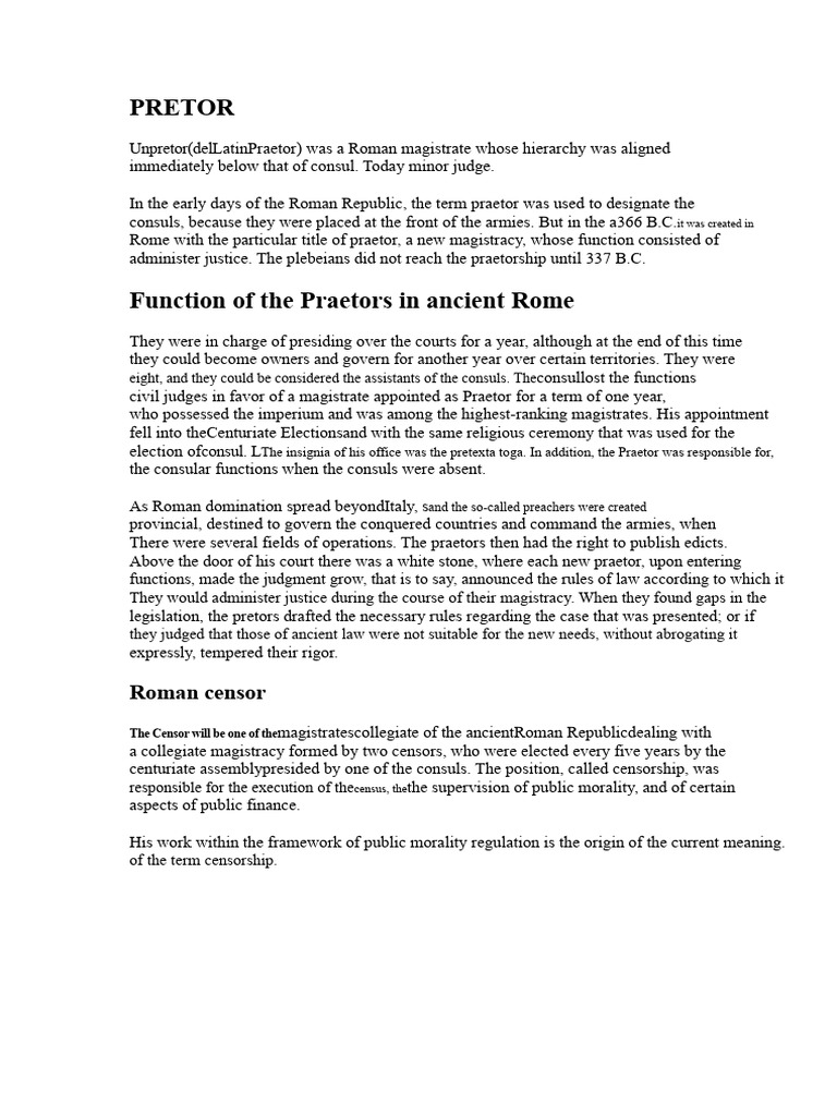 Roman Magistracies Explained | PDF | Tribune | Bankruptcy