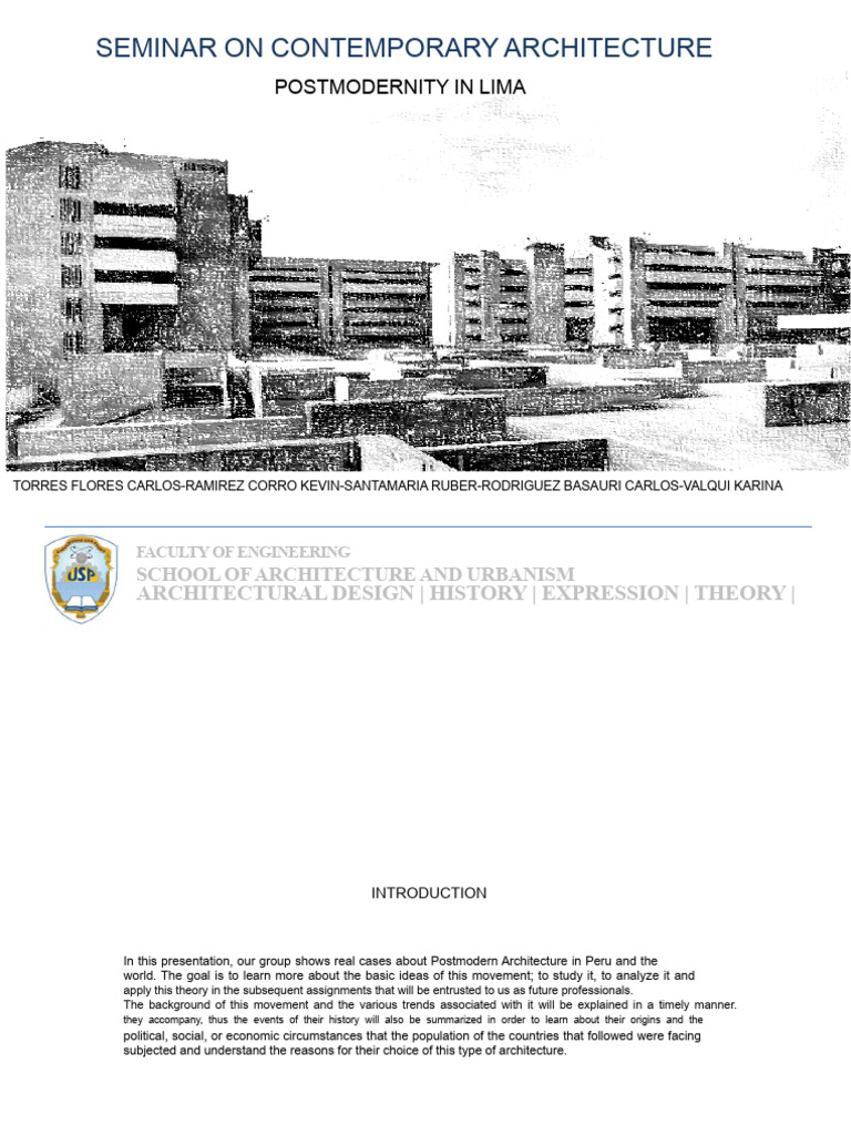 Postmodern Architecture in Lima Seminar | PDF | Architectural Design ...