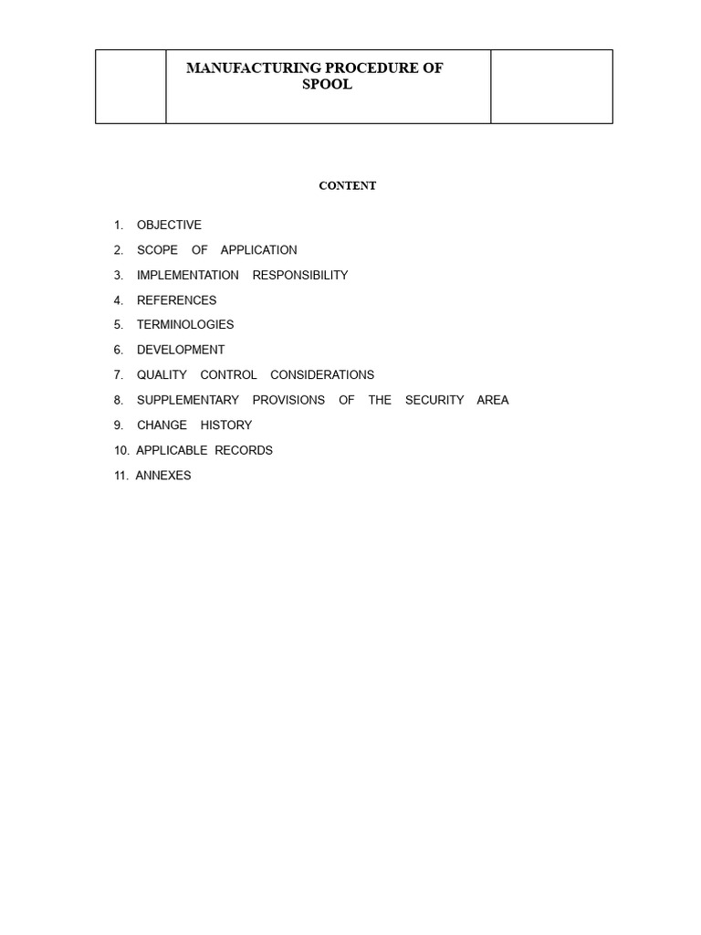 Spool Manufacturing Procedure Guide | PDF | Pipe (Fluid Conveyance ...