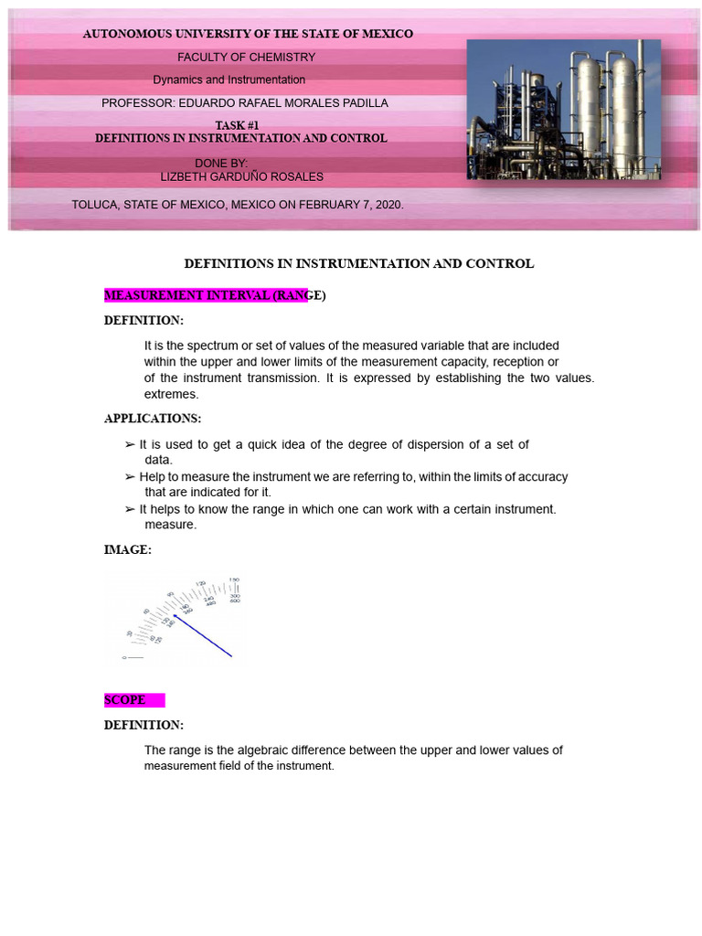 Definitions in Instrumentation and Control | PDF | Accuracy And ...