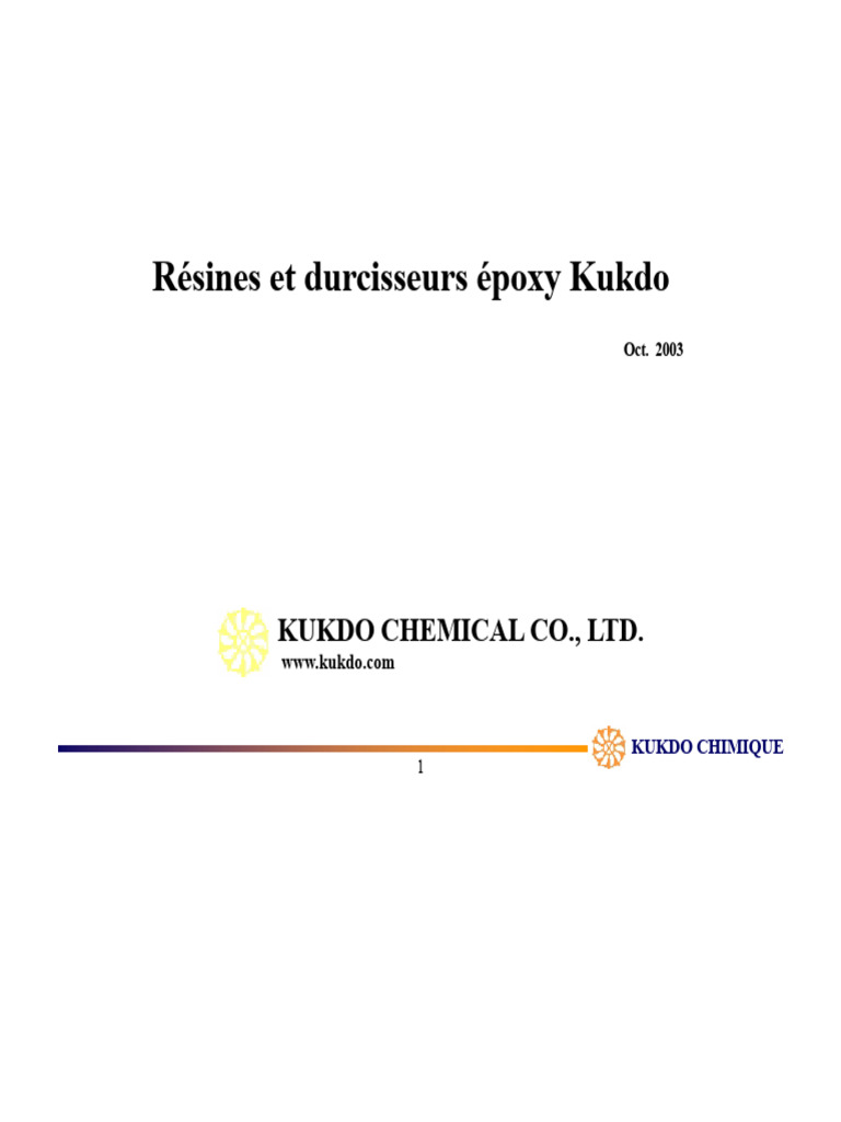 Résines et durcisseurs époxy Kukdo | PDF | Époxy | Résine