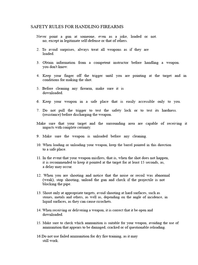 Essential Firearm Safety Rules | PDF | Firearms | Gun