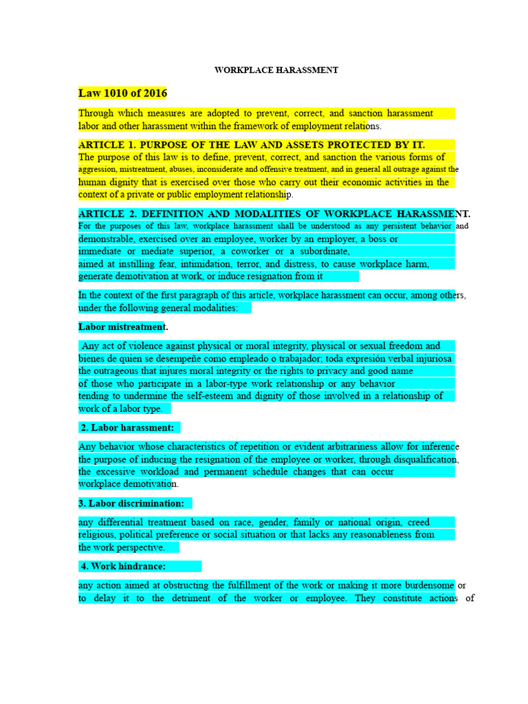 Understanding Workplace Harassment Law | PDF | Harassment | Justice