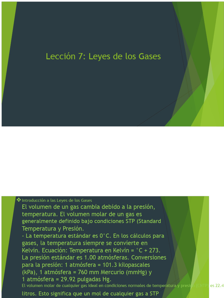 Leyes de los Gases: Boyle, Charles y Avogadro | PDF | Gases | Mole (Unidad)