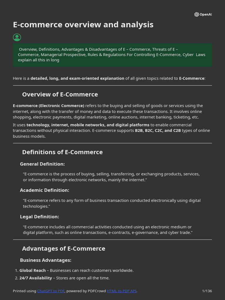 E-Commerce Overview and Analysis | PDF | Computer Security | Security