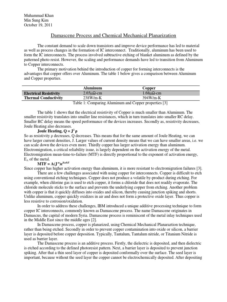 Cu Damascene | PDF | Semiconductors | Applied And Interdisciplinary Physics