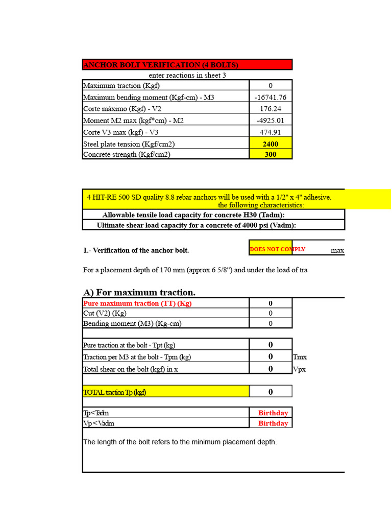 Anchor Bolt Verification Report | PDF | Materials | Building Engineering