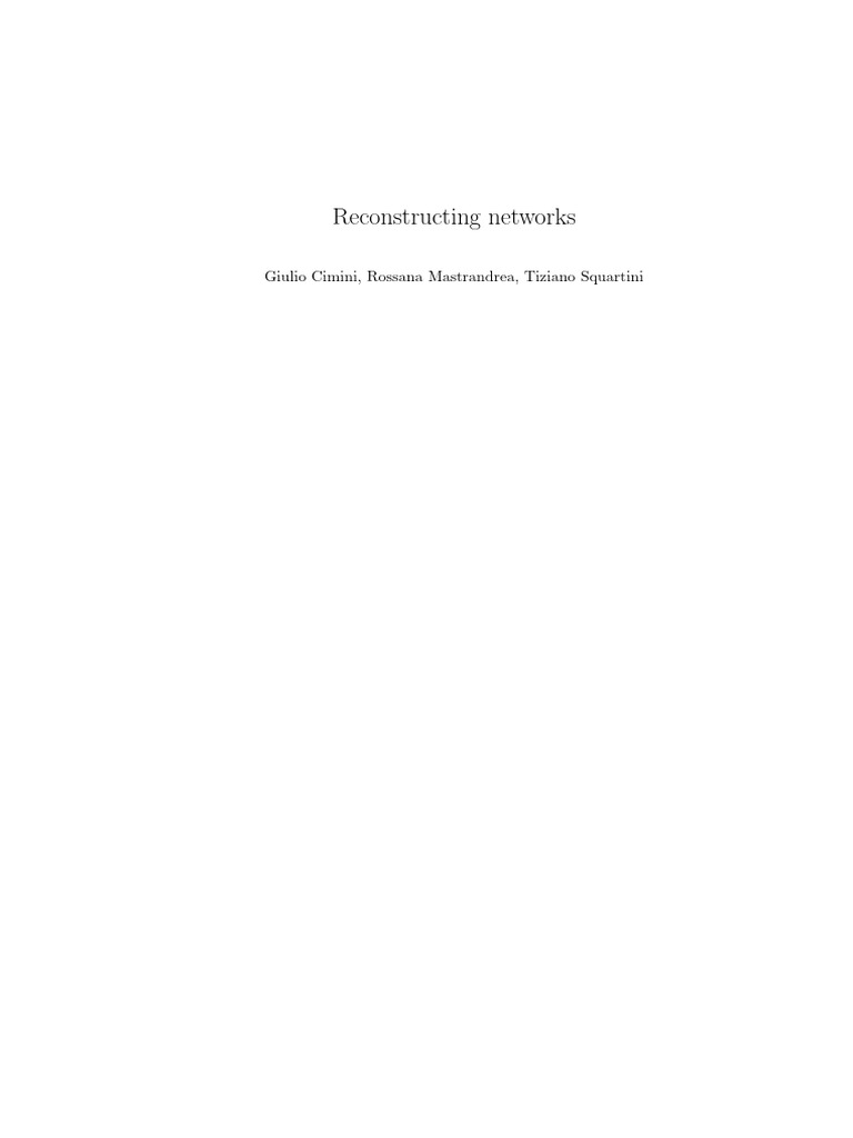 Reconstructing Networks | PDF | Information | Graph Theory