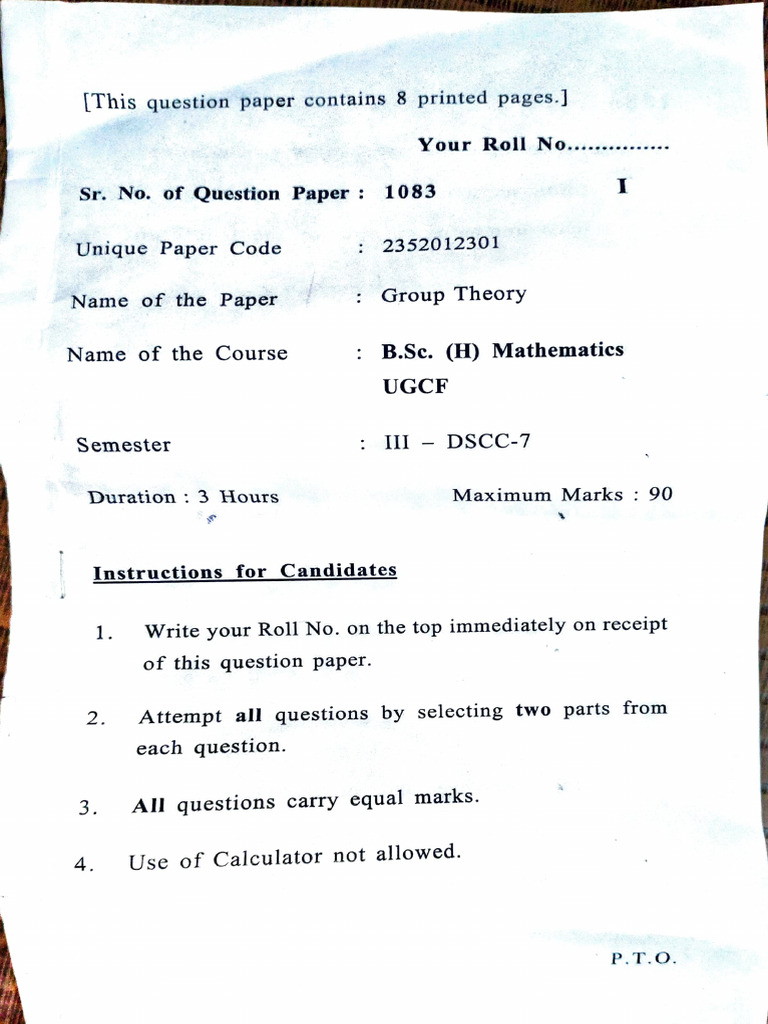 GT paper sem 3 2024 | PDF | Group (Mathematics) | Geometry