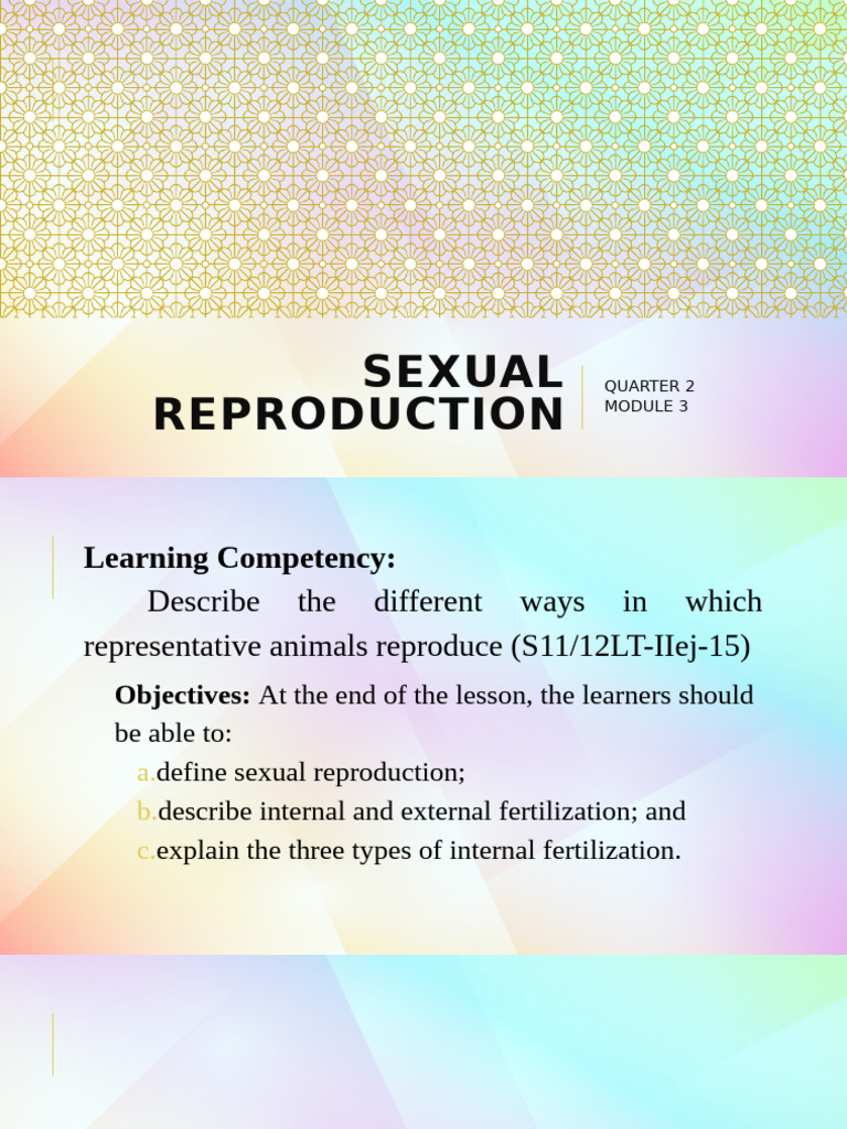 Lesson 3 Sexual Reproduction | PDF | Sexual Reproduction | Fertilisation