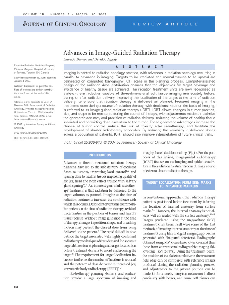 Image-Guided Radiation Therapy Advances | PDF | Radiation Therapy | Ct Scan