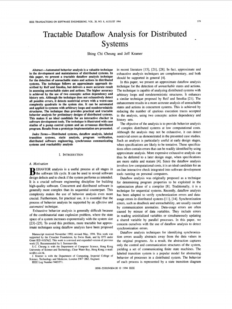Tractable Dataflow Analysis for Distributed Systems | PDF ...
