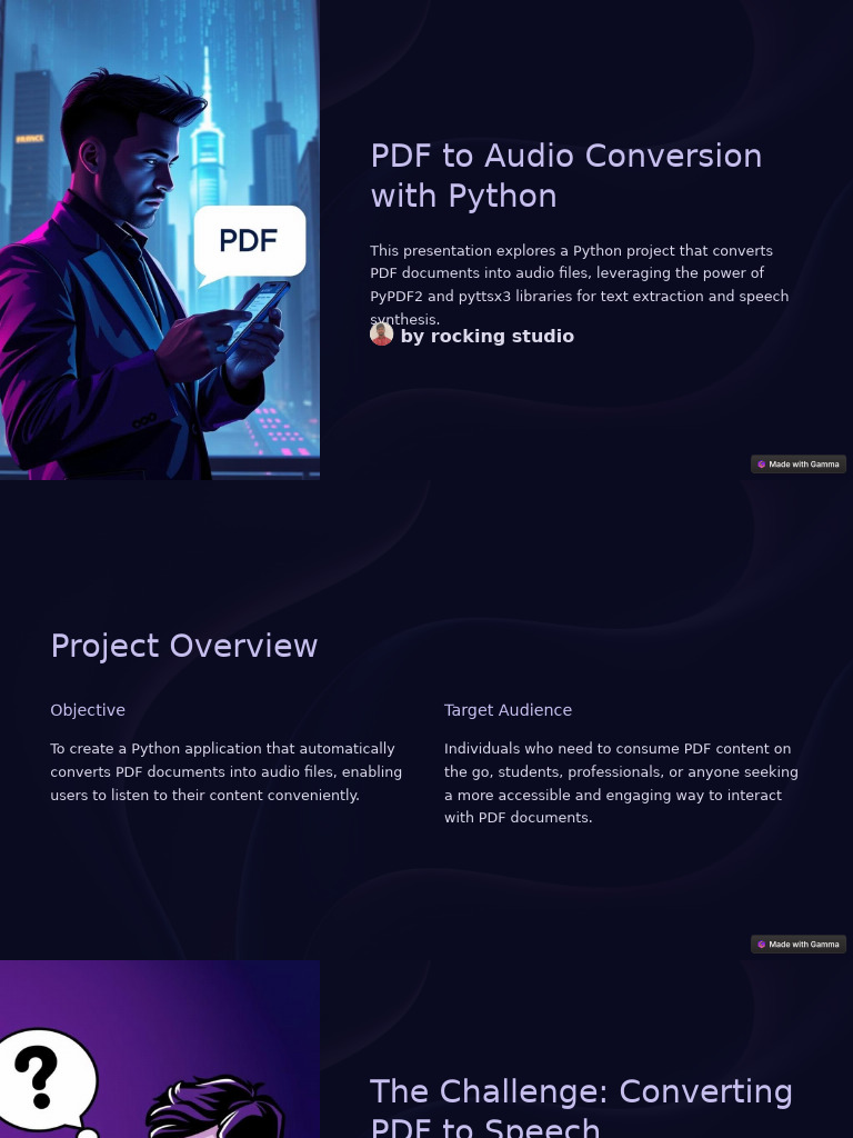 PDF to Audio Conversion with Python | PDF | Speech Synthesis | Computer ...