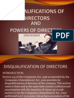 Disqualifications of Directors