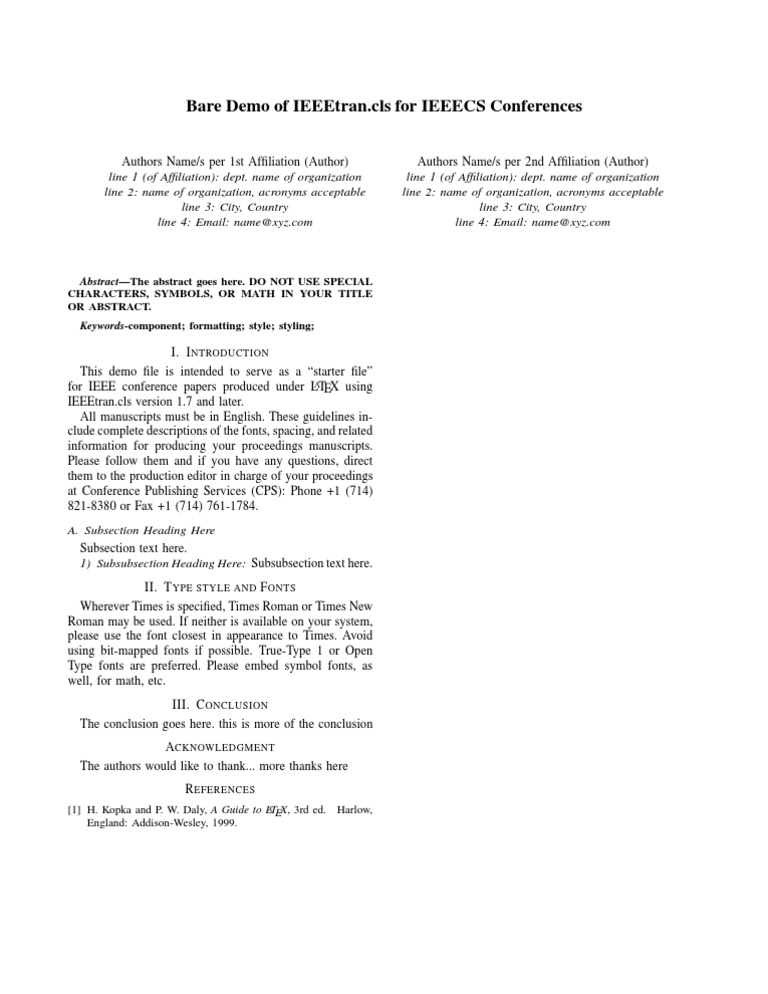 IEEE Conference Paper Formatting Guide | PDF