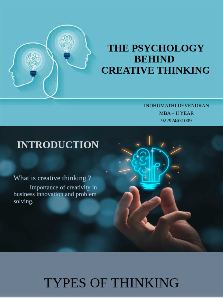 Psychology of Creative Thinking | PDF