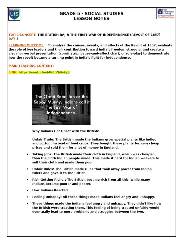 British Raj and 1857 Revolt Overview | PDF | United Arab Emirates ...