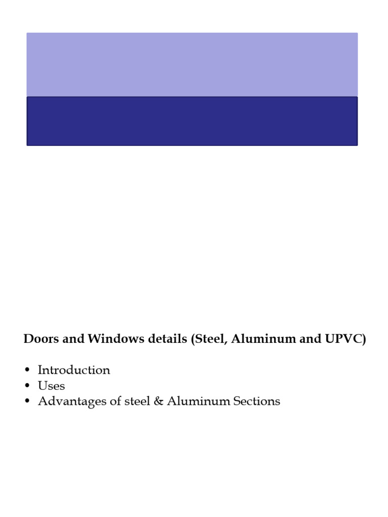 Steel and Aluminum Doors & Windows Guide | PDF | Window | Door