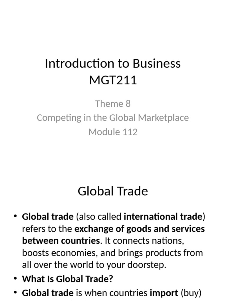 Understanding Global Trade Basics | PDF | Exports | Imports