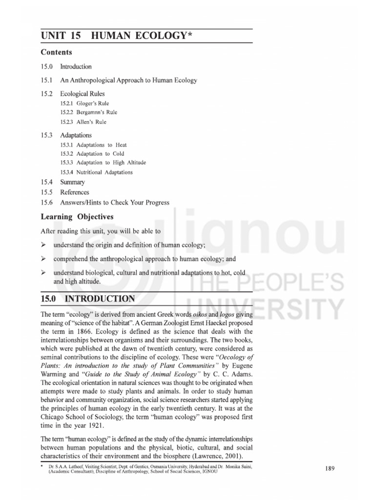 Human Adaptation | PDF