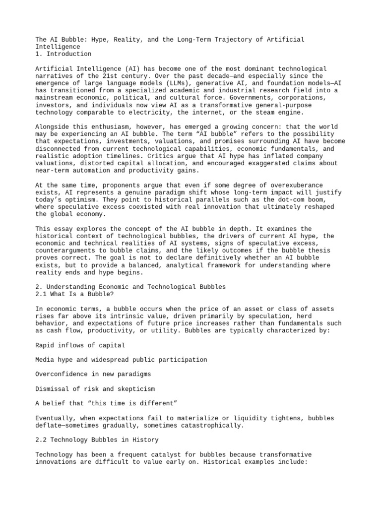 Understanding the AI Bubble Dynamics | PDF | Economic Bubble ...