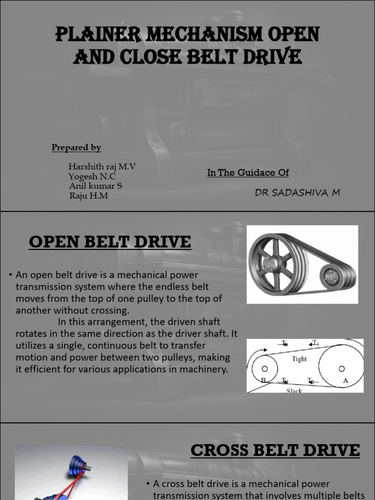 Open vs Cross Belt Drive Mechanisms | PDF