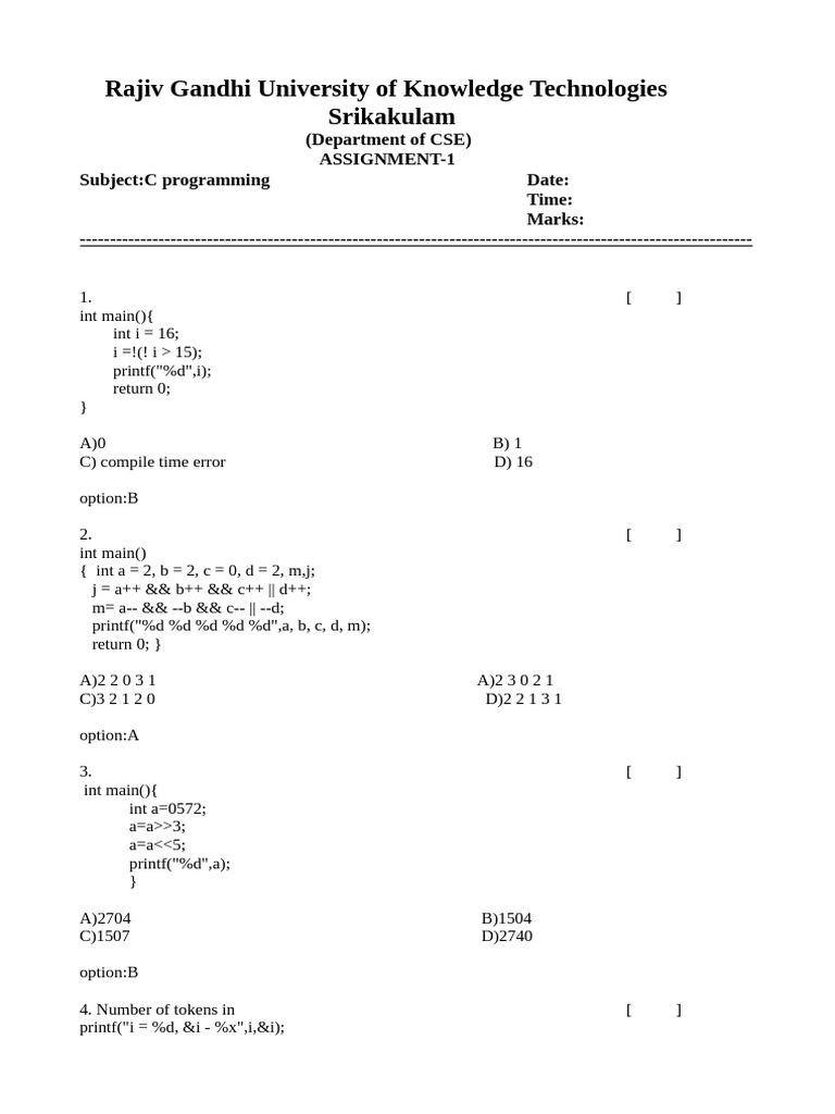 Unit1 MCQ | PDF | Computing | Computer Programming