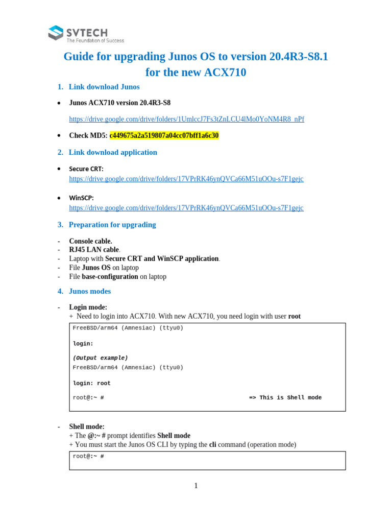 Upgrade Guide for Junos OS 20.4R3-S8.1 | PDF | Command Line Interface ...