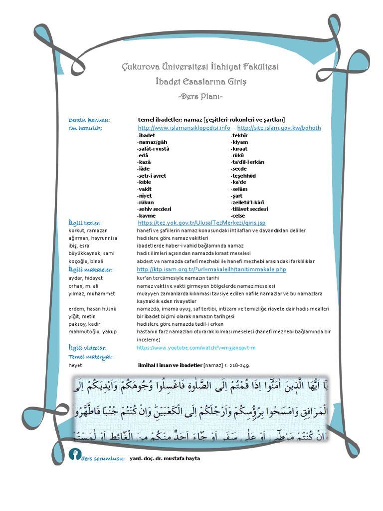 Namaz Rukunleri | PDF