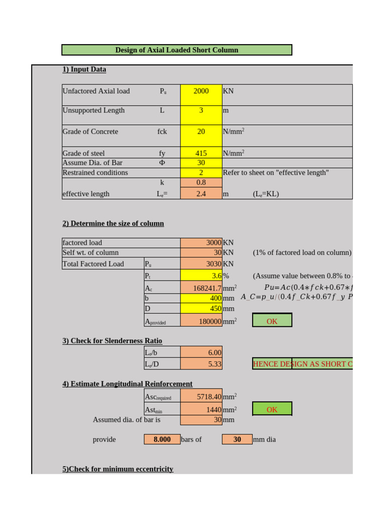 Design of Axial Loaded Columns | PDF | Structural Engineering | Civil ...