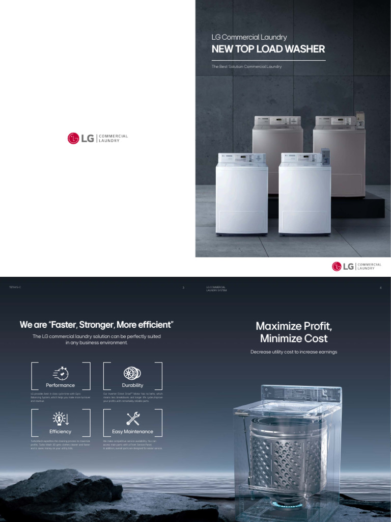 LG Commercial Top Load Washer Overview | PDF | Washing Machine | Machines