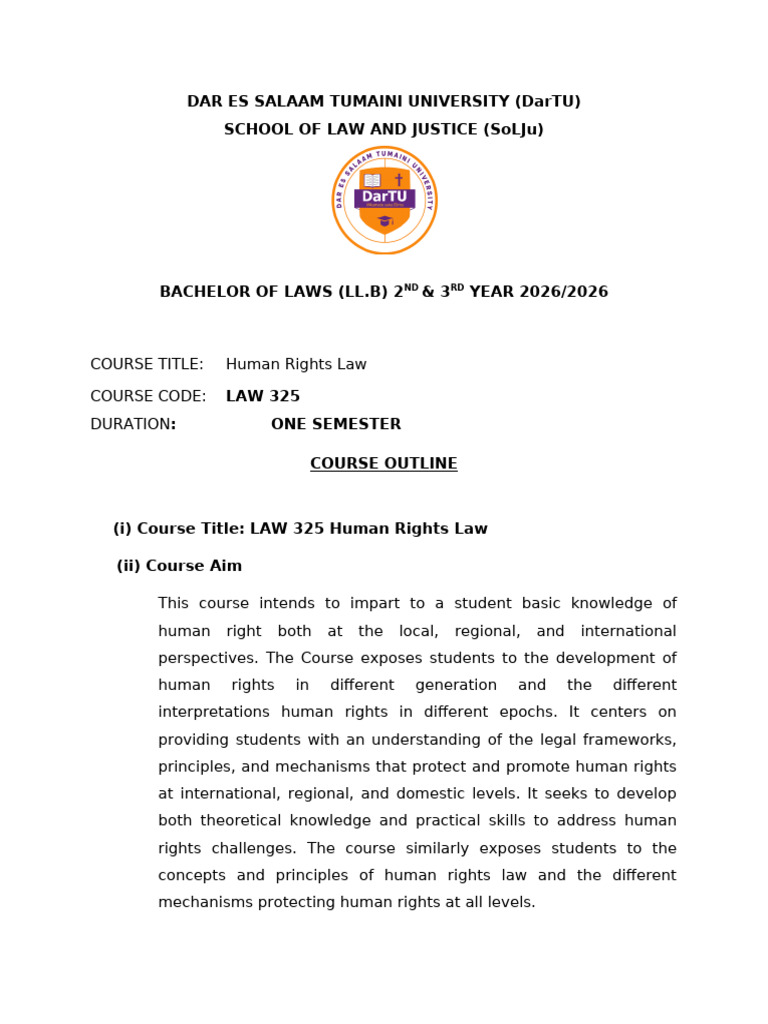 Human Rights Course Outline | PDF | Human Rights | International Human ...