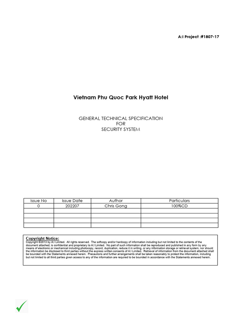 S_01 Security System Specification 20220722 | PDF | Closed Circuit ...
