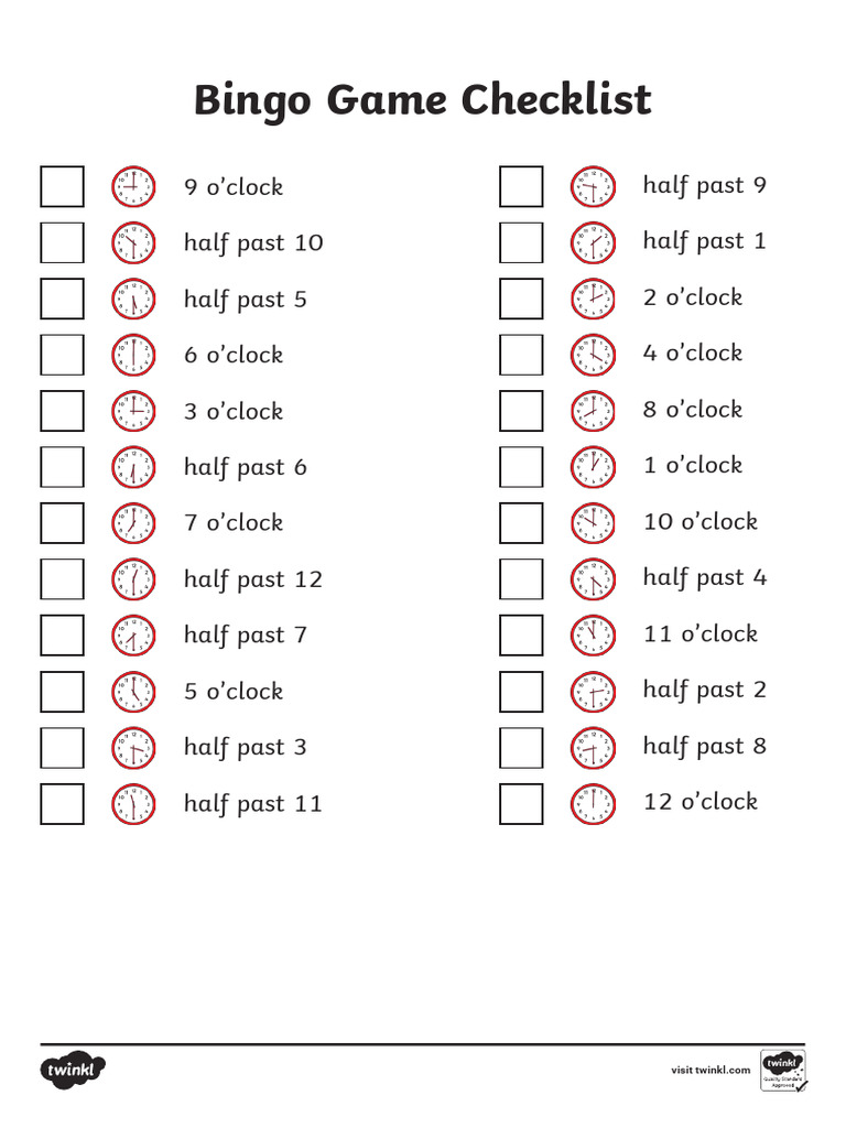 Bingo Checklist | PDF
