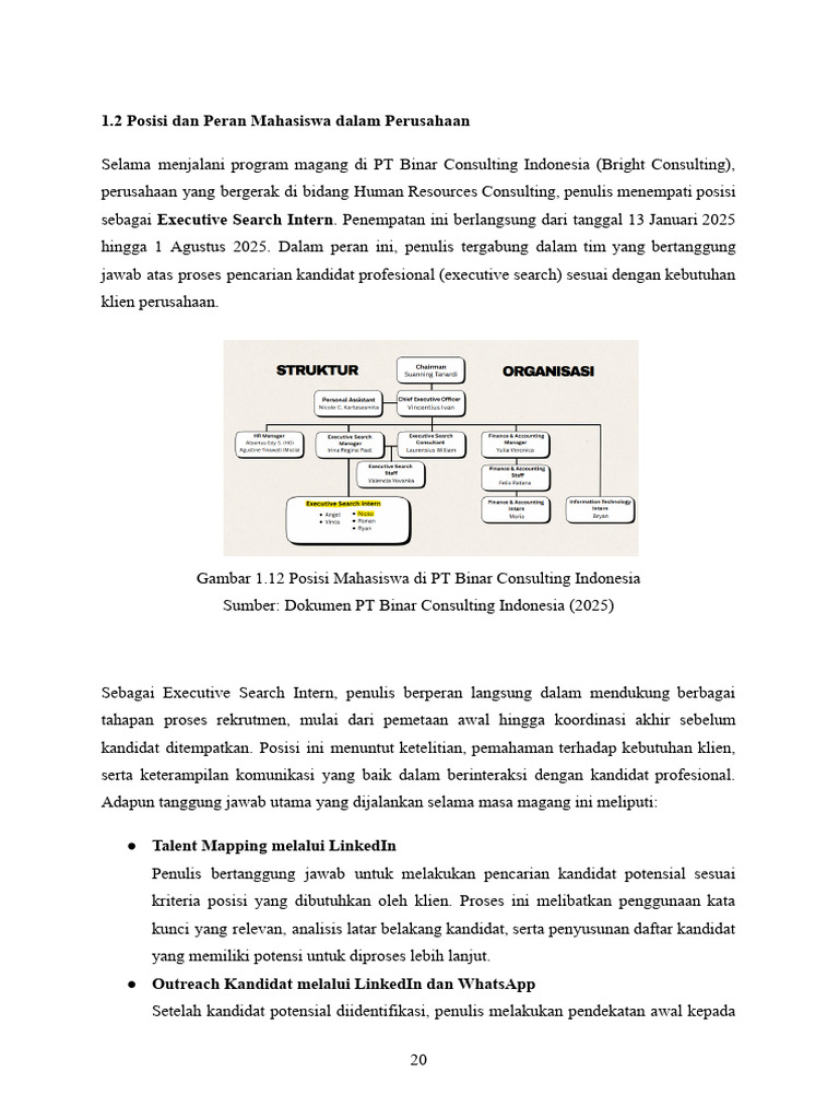 Peran Mahasiswa sebagai Executive Search Intern | PDF