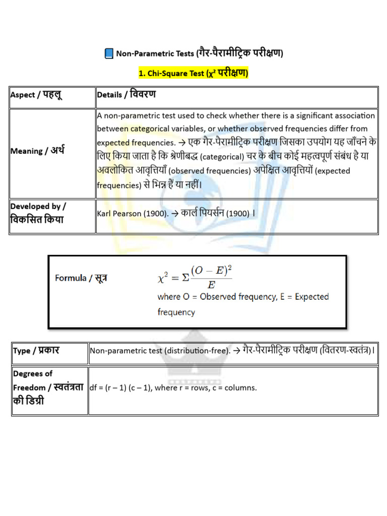 Non Parametric Test | PDF
